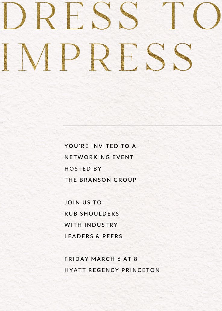 Dress to Impress - Invitation Template (Free) | Greetings Island